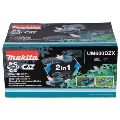 Makita UM600DZX Tagliasiepi Nero e Blu Batteria 12V