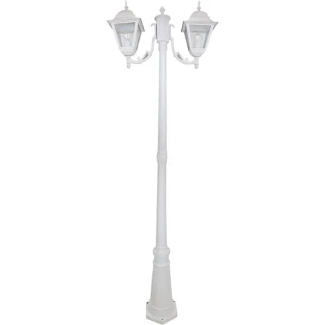 LAMPIONE DA GIARDINO ESTERNO ILLUMINAZIONE NEW YORK DUE LUCI CM. 200H BIANCA