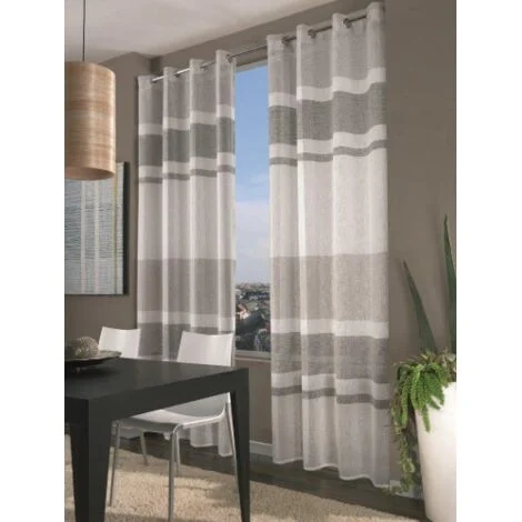 Home Collection FAS129 Tenda Fascia, Poliestere, Grigio, 140x290 cm