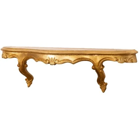 Mensola barocca 47x13x14 cm Mensola oro anticato mensole shabby chic da parete Piccola consolle barocco da parete