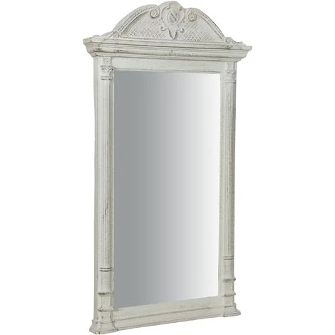 Specchio Specchiera da Parete e Appendere LEGNO FINITURA BIANCO ANTICATOMADE IN ITALY