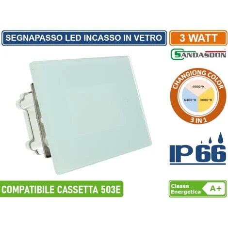 TrAdE Shop Traesio - Plafoniera Led Da Incasso 5w Ip66 Luce Selezionabile 3000k 4000k 6500k -