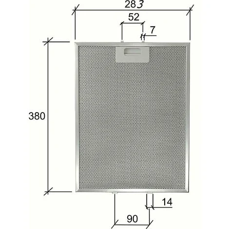 FILTRO CAPPAELICA GF03RB /CANDY 91943893 METALLICO CM 380 x 283x 9 mmF 231
