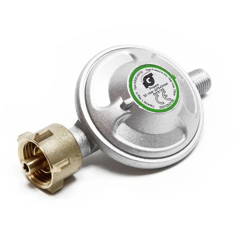 Riduttore di pressione a 50mbar Regola 1,5 kg/h Per bombola di gas Ø 1/14" / 21,8 mm LH