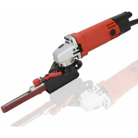Vtizikl Ponceuse à bande pour meuleuses d'angle 115/125 – Puissance 800W – Largeur bande 15mm – 3 bandes abrasives incluses – Adaptateur M14