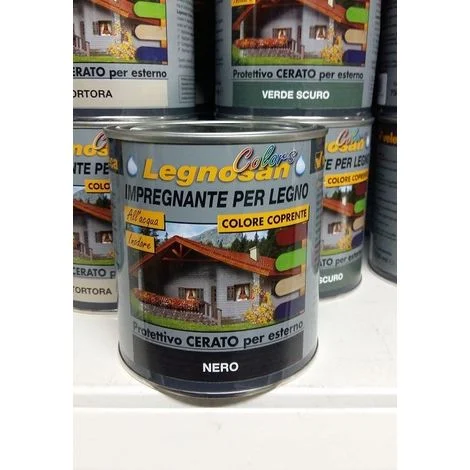 VELECA IMPREGNANTE IDROREPELLENTE PER LEGNO ALL'ACQUA LEGNOSAN COLORS 750ML NERONero