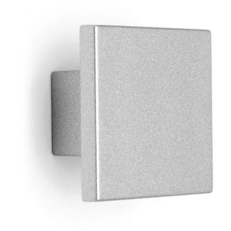 Pomello Quadro minimal finitura effetto alluminio 30 x 30 mm