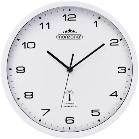 Orologio da parete bianco al quarzo automatico orologio da muro radiocontrollato analogico radio orologio- Ø 31cm
