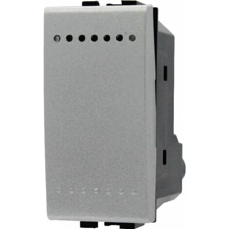 Deviatore 1P 16A Unipolare Silver Tech Grigio Compatibile Living