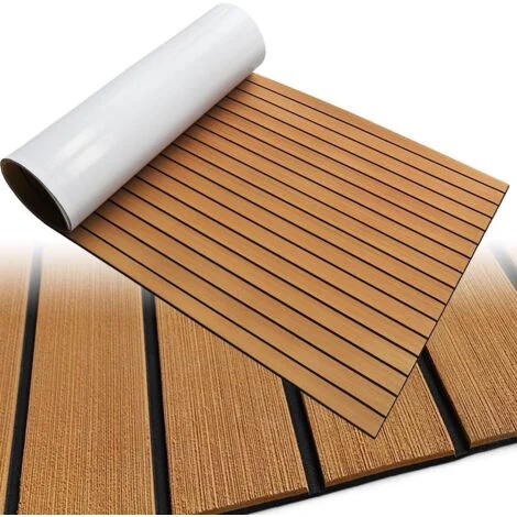 Pavimentazione per barche in schiuma EVA - Teak marino sintetico - Pavimentazione in schiuma antiscivolo autoadesiva - Rotolo in fogli, 240 x 45 cm