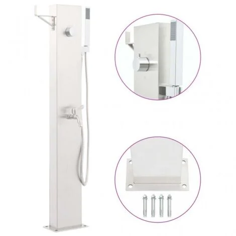Rubinetteria per Doccia da Giardino 110 cm in Acciaio inox vidaXL