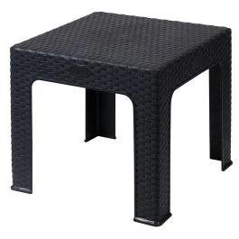 Tavolino basso da esterno 43x43 cm effetto rattan, antracite, Esté