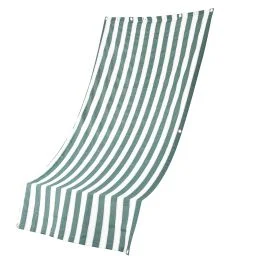 Tenda ombreggiante a caduta 150x300 cm, idrorepellente, righe bianche e verdi, Esté