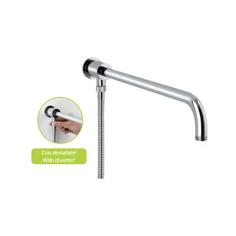 Braccio doccia Round con deviatore cromo di Sphera