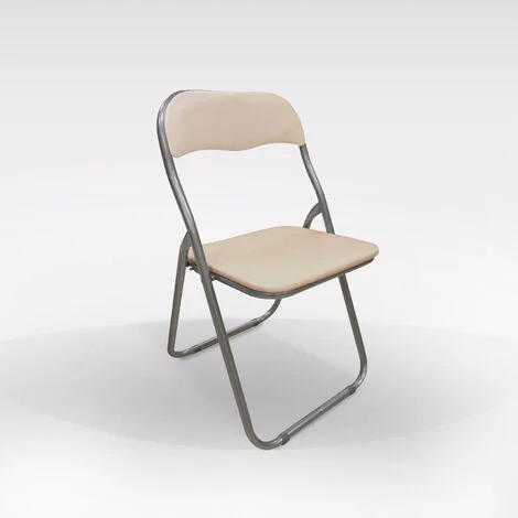 SEDIA PIEGHEVOLE IN METALLO E PVC SABBIA