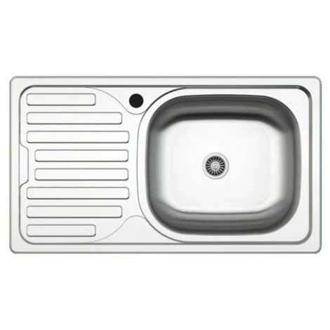 Lavello incasso cucina acciaio 76x43.5 una vasca e gocciolatoio sinistro SA07SX Samet