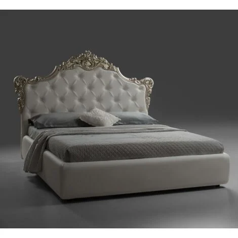 Letto matrimoniale con contenitore Savoia colore bianco