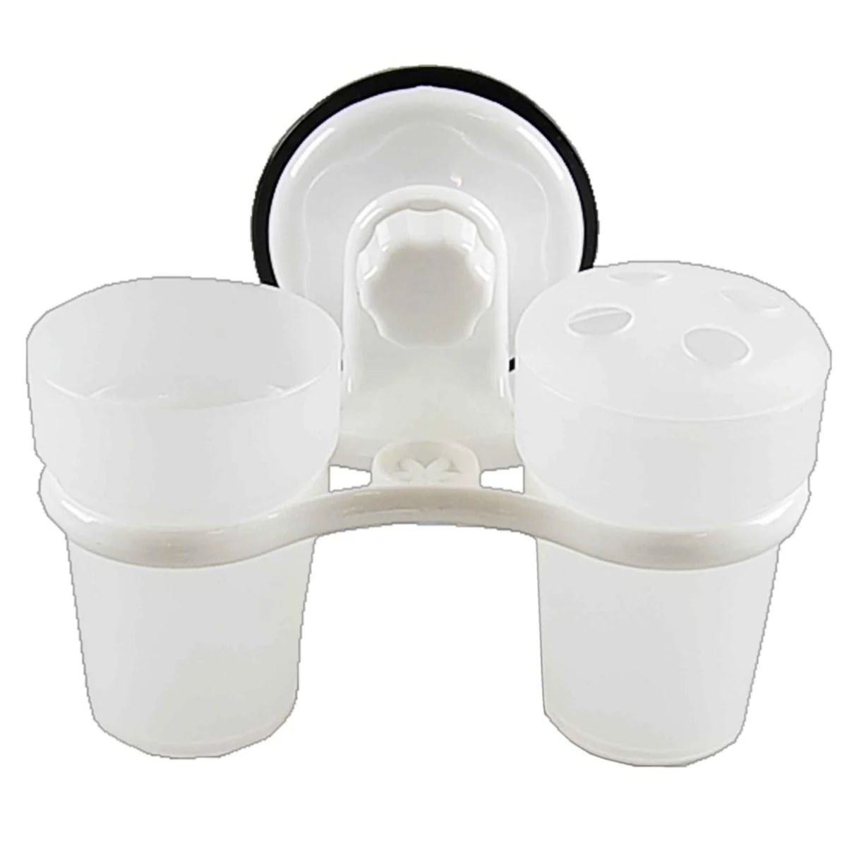 Porta Spazzolini Denti PVC Doppio con Ventosa