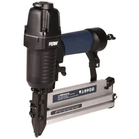FERM Graffatrice Pneumatica – DIN e Orion – Soft Grip – Incl. 300 Chiodi e 100 Graffe