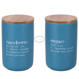 Barattolo zucchero 1000 ml in ceramica e bambù, Victionary
