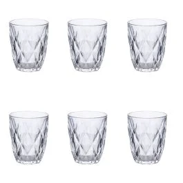 Set 6 bicchieri acqua 340 ml, trasparente, Celine Sibilla