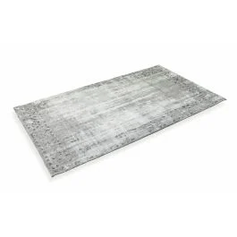 Tappeto effetto ciniglia in cotone grigio