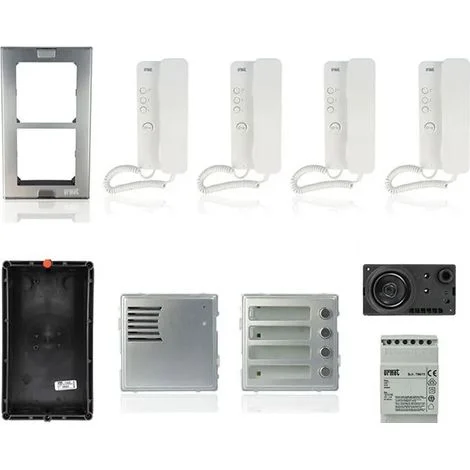 CITOFONO URMET 4 FAMIGLIE KIT COMPLETO CON CORNETTA 1150 QUADRIFAMILIARE