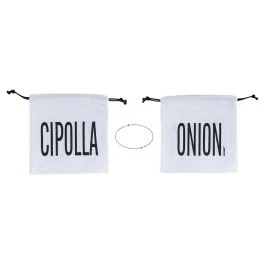 Sacchetto cipolla in cotone con laccetto, double face, bianco, Bigismore