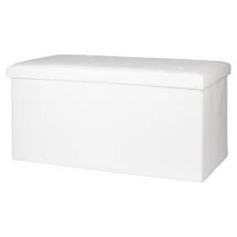 Panca contenitore multiuso bianca 76x38x38 cm, Sibilla