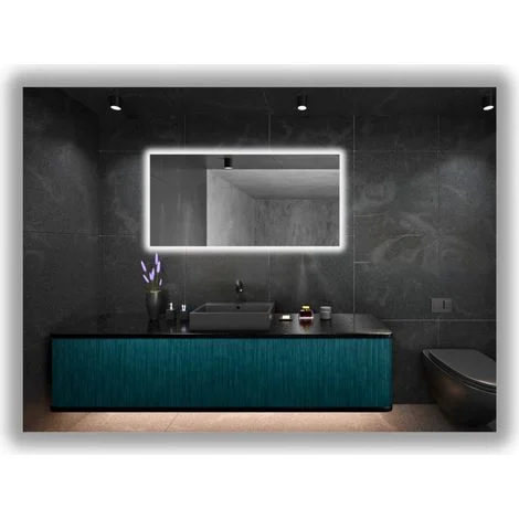 Specchio illuminato a LED 90x80 impermeabile IP65 appendibile verticale e orizzontale