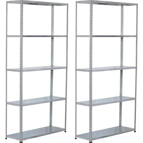 Confezione da 2 scaffalature metalliche modulari SteelSmart con 5 ripiani 200 kg 180x30x90 cm 7house