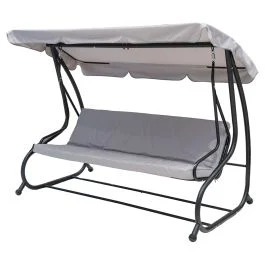 Dondolo Deluxe 3 posti, tetto parasole, grigio, Esté