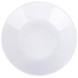 Piatto fondo in vetro opalino, bianco, Sibilla