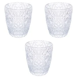 Set 3 bicchieri acqua 325 ml in vetro, Sharm Sibilla