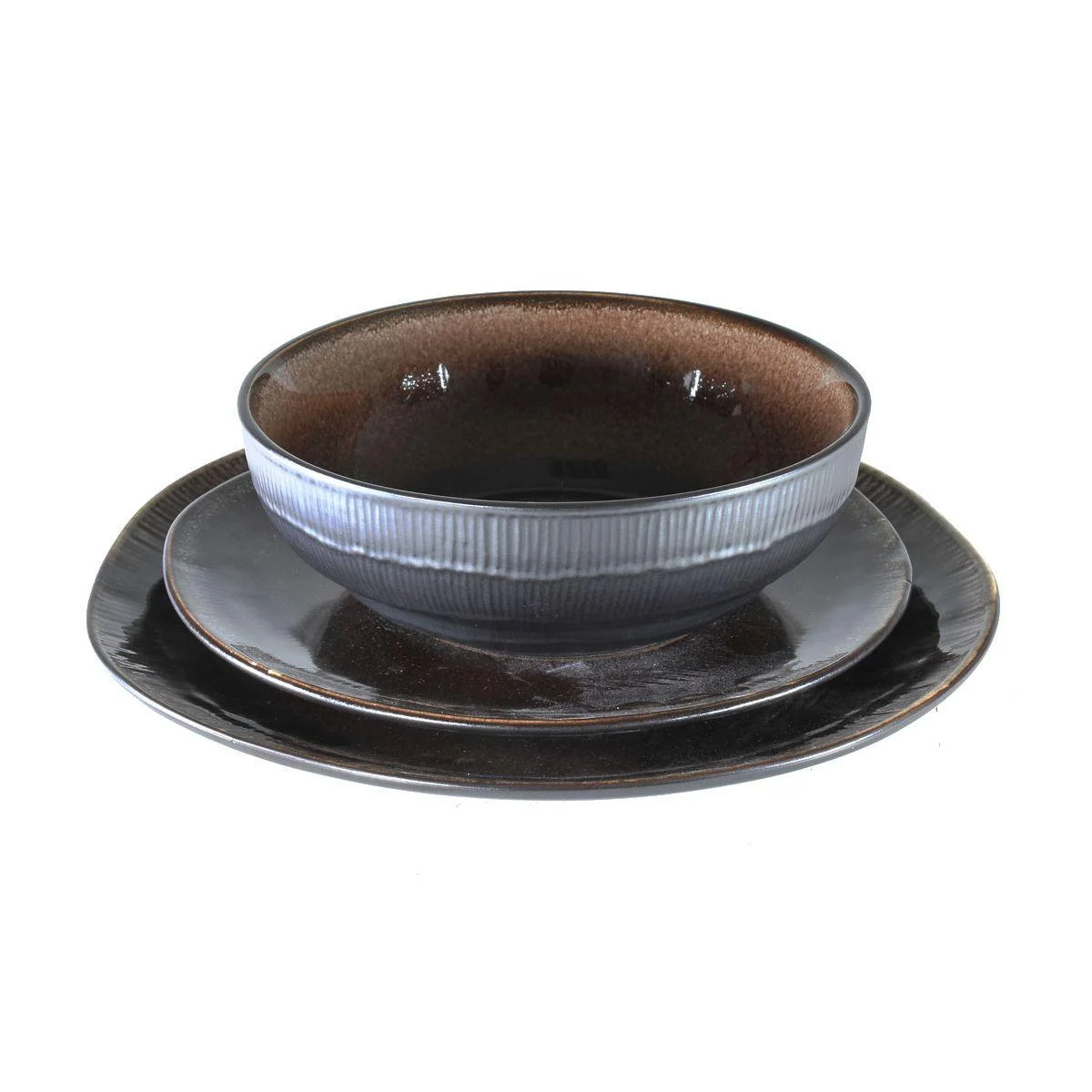 Piatti Servizio Tavola Set pz.18 Zen Marrone
