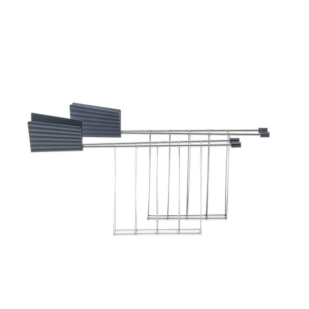 2 Pinze per Tostapane Plissè Grigie Acciaio 14 cm  Alessi