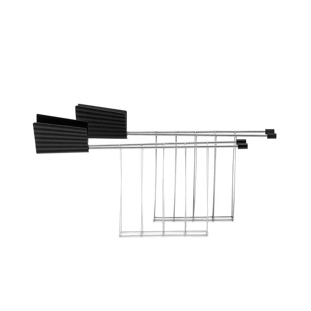 2 Pinze per Tostapane Plissè Nere Acciaio 14 cm  Alessi