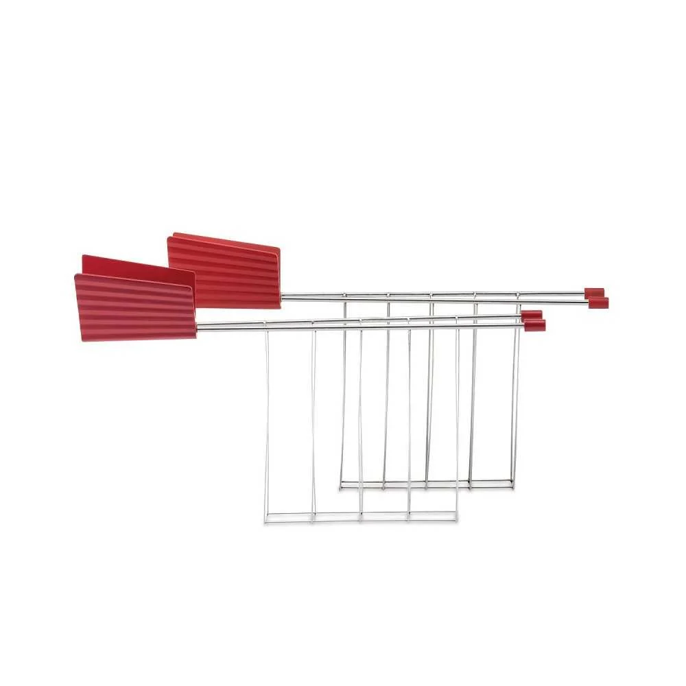 2 Pinze per Tostapane Plissè Rosse Acciaio 14 cm  Alessi