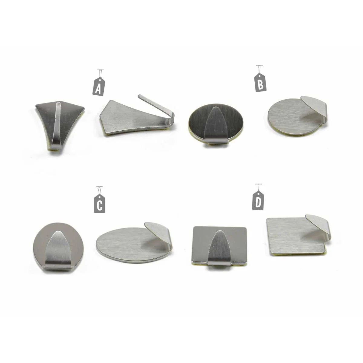 Gancidesivo Inox cm.3,5 Set pz.2 4 Mod.