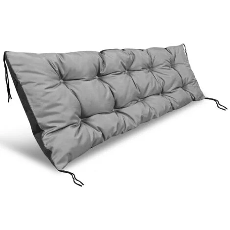 Cuscino da giardino 150x50 cm per panchina, altalena, pallet, impermeabile, grigio