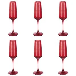 Set 6 flûte 250 ml, rosso, Rubino Sibilla