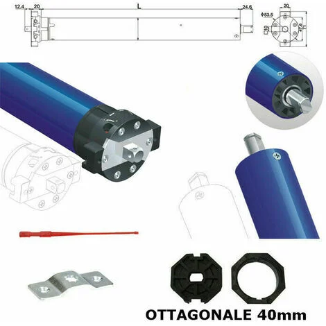 Motore Tubolare Tapparelle Tende 10nm 35mm 15rpm Automazione 230v 40 Ottagonale