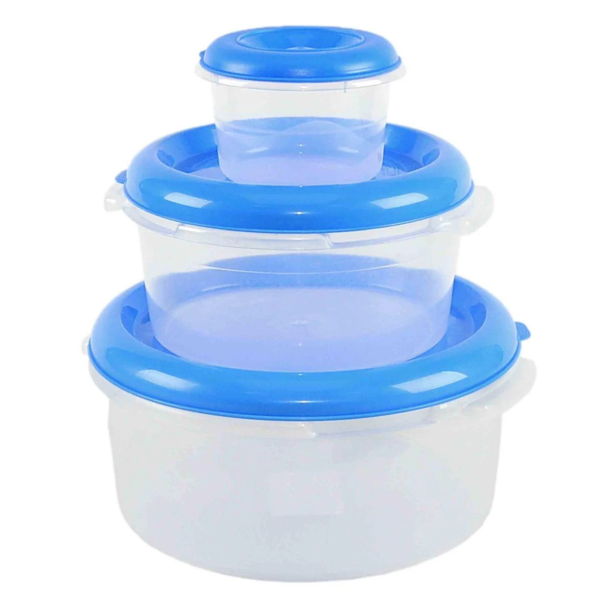 Contenitori Set pz.3 PVC Tondo Welk Home Azzurro