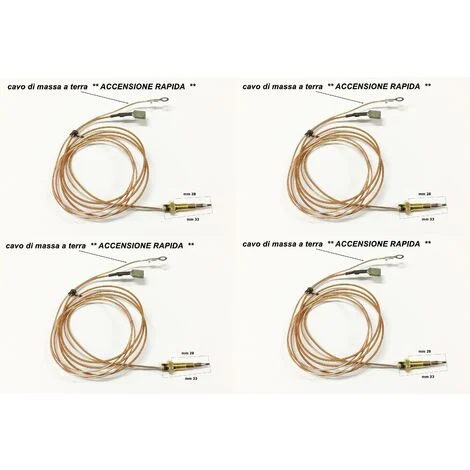 4 TERMOCOPPIE TERMOCOPPIA ACCENSIONE RAPIDA MM 33 GLEM GAS STAR H 4775 TC 32