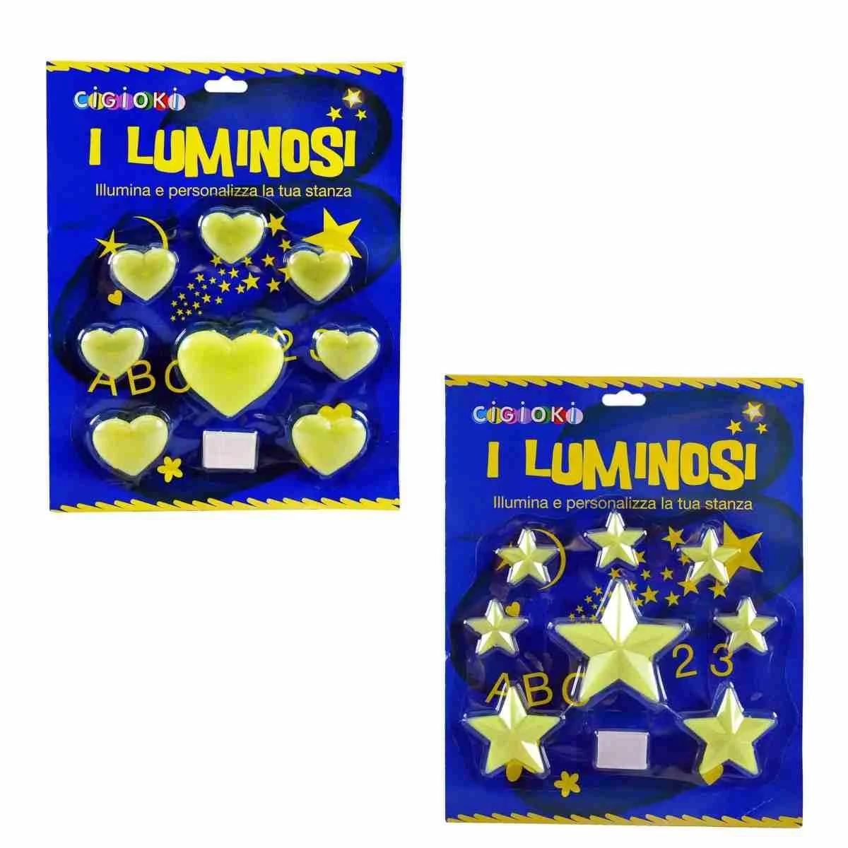 Oggetti Fluorescenti Adesivi Set pz.8