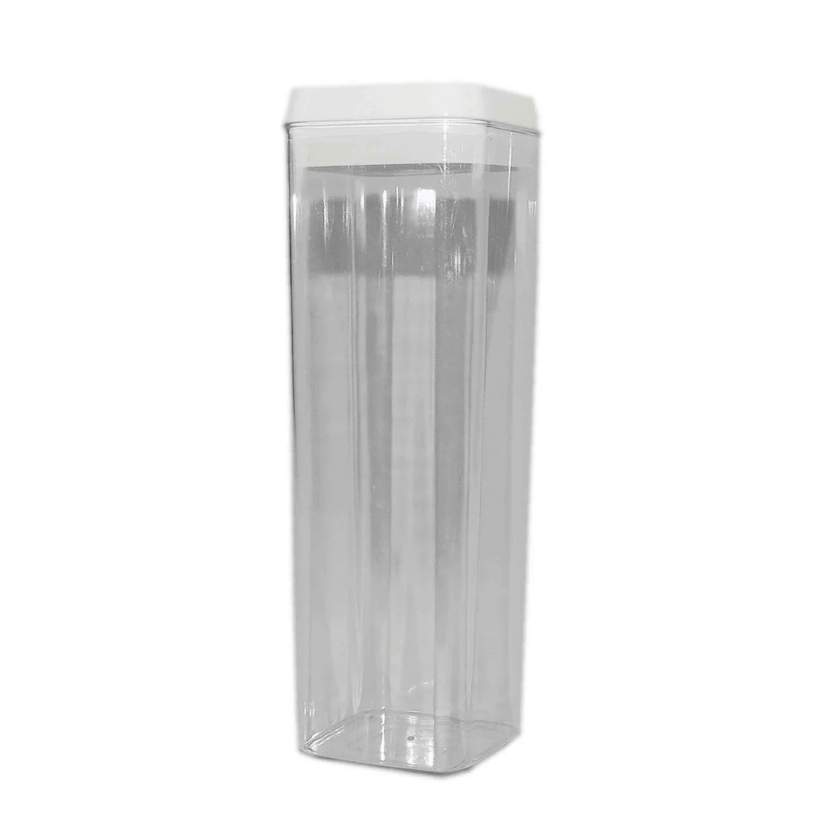 Barattolo PVC Lt.1,7 Quadrato Trasparente Alto Ermetico