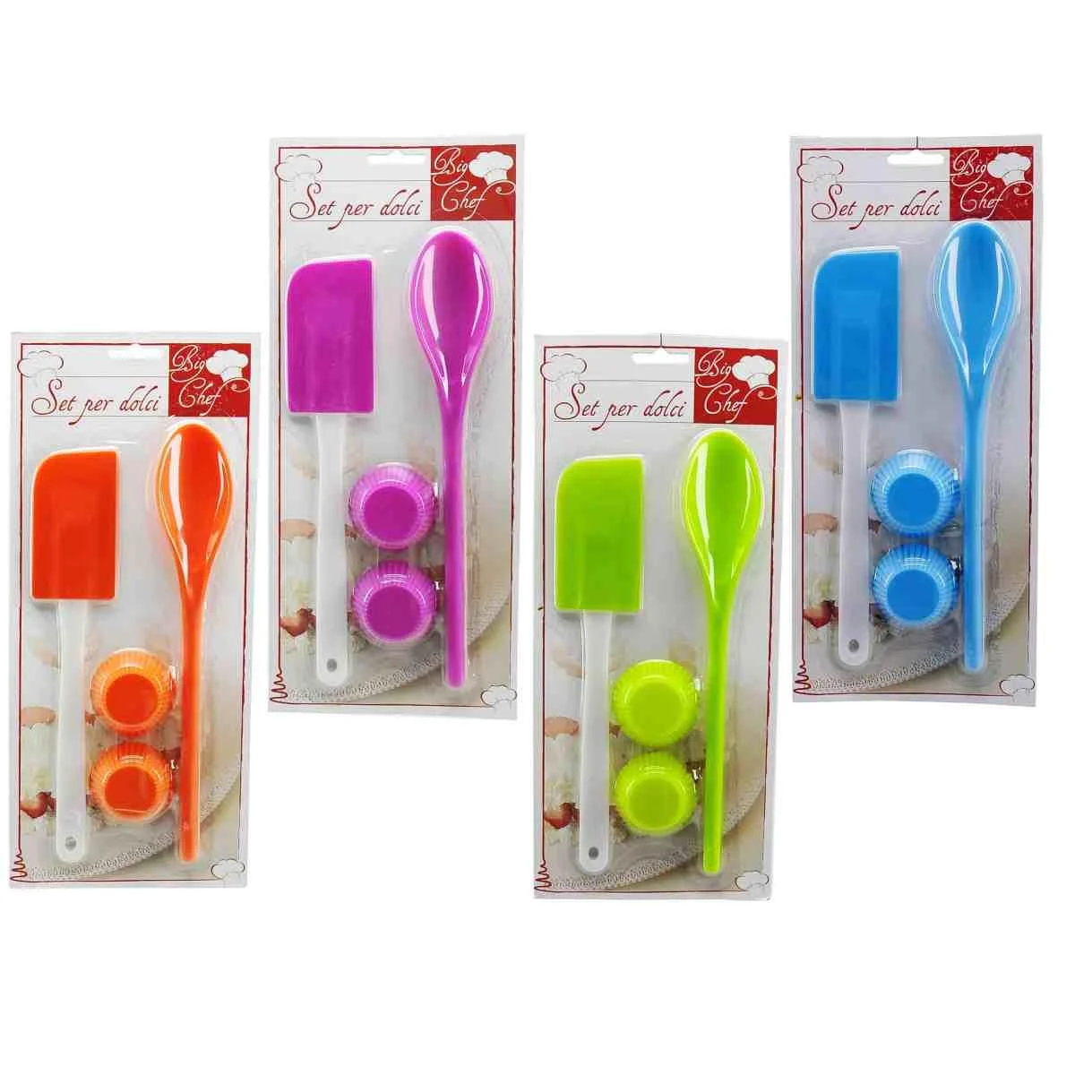 Dolci Spatola Silicone Cucchio Pirottini Set pz.3