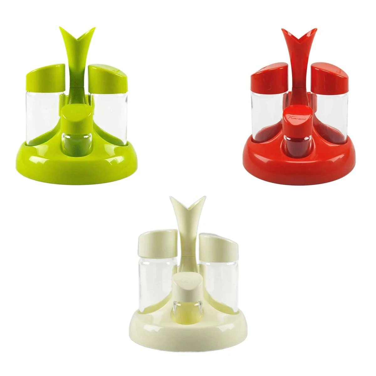Menage Vetro 3 Colori Assortiti Set pz.4