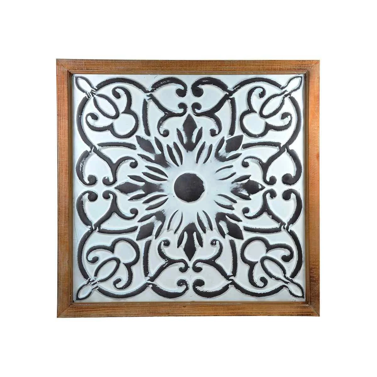 Quadro Pannello Metallo Legno Rabat cm.63x63