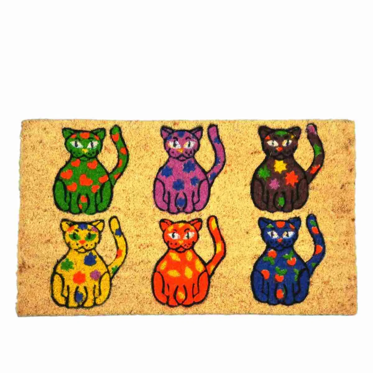 Zerbino cm.40x70 Cocco Multicolor con Gatti